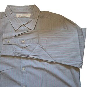 Levis Red Tab Shirt Mens XL Grey Pin Stripes Vintage